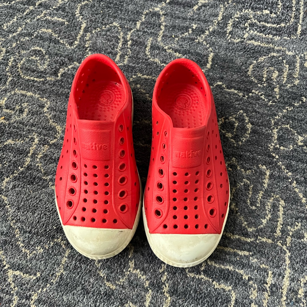 Native Red Water Shoes Slip-On Perforated Design